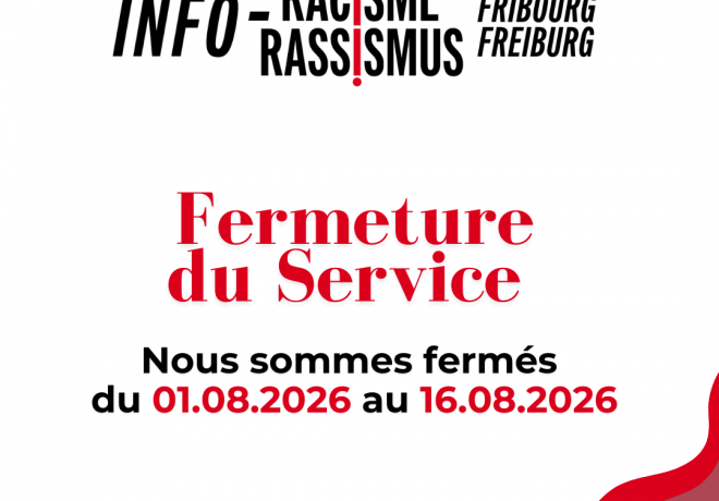 Le racisme laisse des traces, souvent invisibles, sur notre corps et notre esprit. Cet atelier offre un espace s&eacute;curis&eacute; et bienveillant o&ugrave; nous pourrons explorer, ensemble, les impacts du racisme sur notre &ecirc;tre, tout en nous reconnectant &agrave; notre potentiel int&eacute;rieur.  &Agrave; travers des pratiques bas&eacute;es sur le corps, vous aurez l'occasion de l&acirc;cher prise, de reconna&icirc;tre et adoucir les tensions li&eacute;es &agrave; l&rsquo;ins&eacute;curit&eacute; et de trouver un chemin vers la gu&eacute;rison collective. Un espace pour &ecirc;tre pleinement pr&eacute;sent.e &agrave; soi et aux autres, sans jugement ni pression.  Anim&eacute; par Patricia Kafwamba Oguey, th&eacute;rapeute somatique et praticienne en Somatic Experiencing&reg;, cet atelier s&rsquo;appuie sur son exp&eacute;rience personnelle et professionnelle pour aborder la dimension traumatique du racisme.  Venez vivre ce moment d'empowerment pour prendre soin de vous et de votre corps, ensemble.  R&eacute;servez votre place, @ inforacismefribourg@caritas.ch et rejoignez-nous !